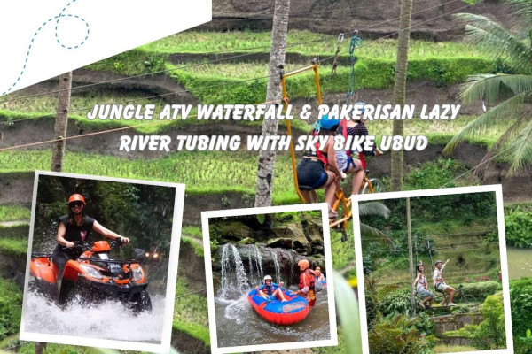 Jungle ATV Waterfall & Pakerisan Lazy River Tubing With Sky Bike Ubud