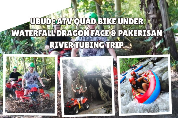 Ubud ATV Quad Bike Under Waterfall, Dragon Face & Pakerisan River Tubing